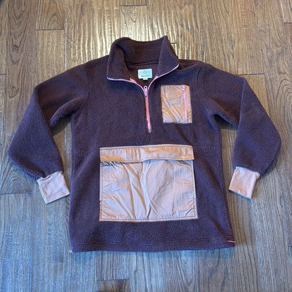 Offline by Aerie NWOT burgundy fleece quarter zip - Picture 3 of 11